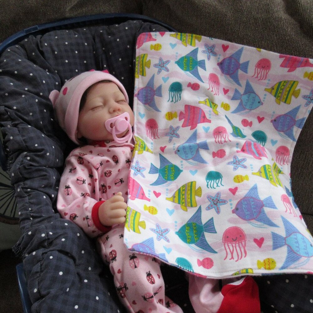 Baby burp cloth flannel burp rag changing pad pet mat nap blanket tropical fish